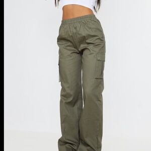 Love Tree Army Green Wide Leg Cargo Pants